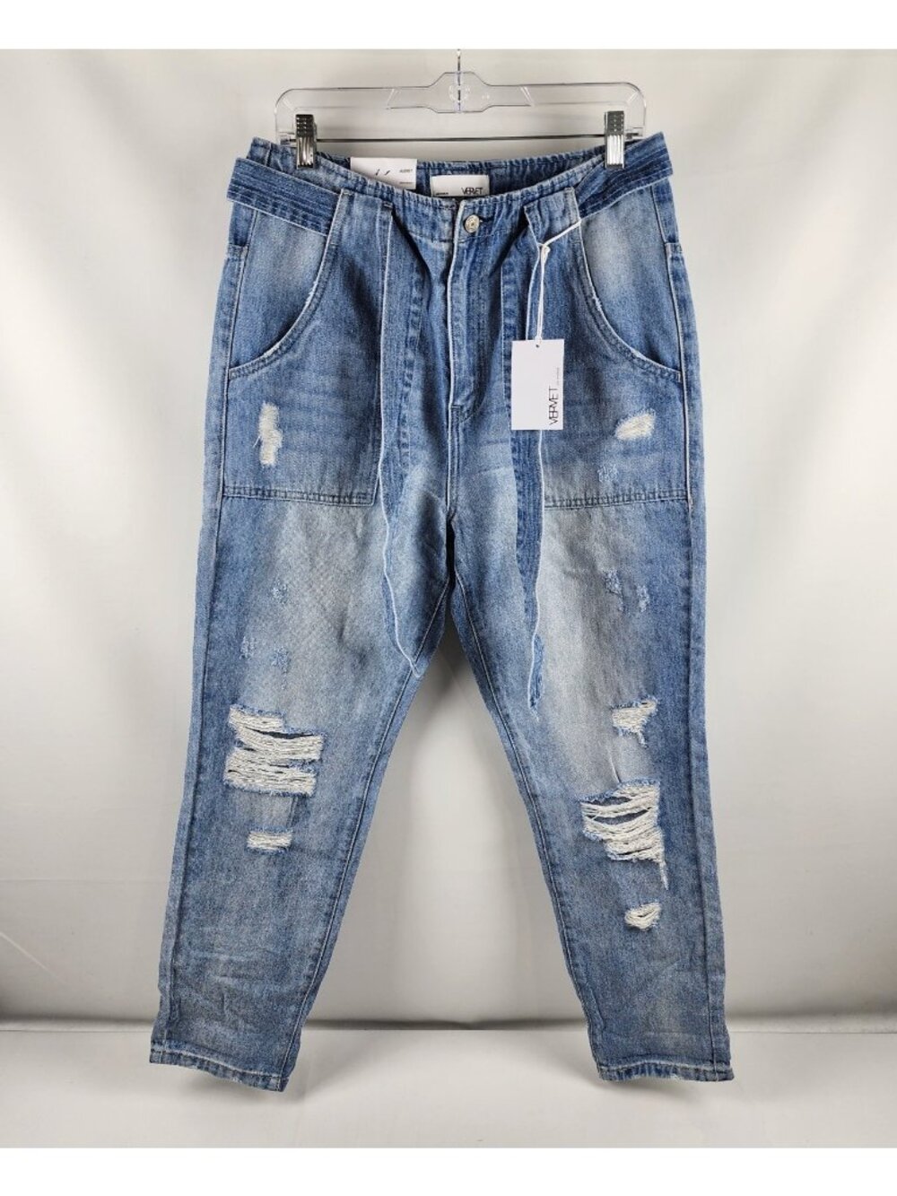 Vervet Jeans Womens 30 Blue Distress Audrey Mom Jeans (30x28) NWT